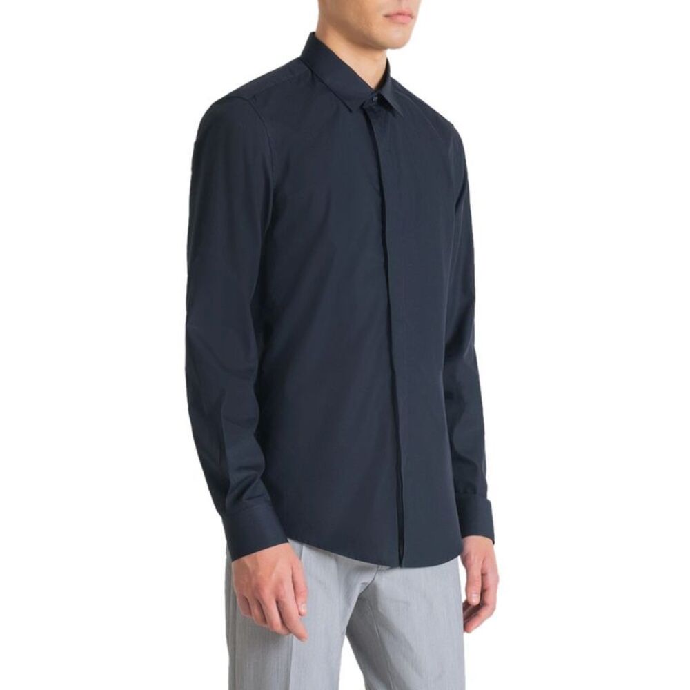 Antony Morato Blue Cotton Dress Men's Shirt
